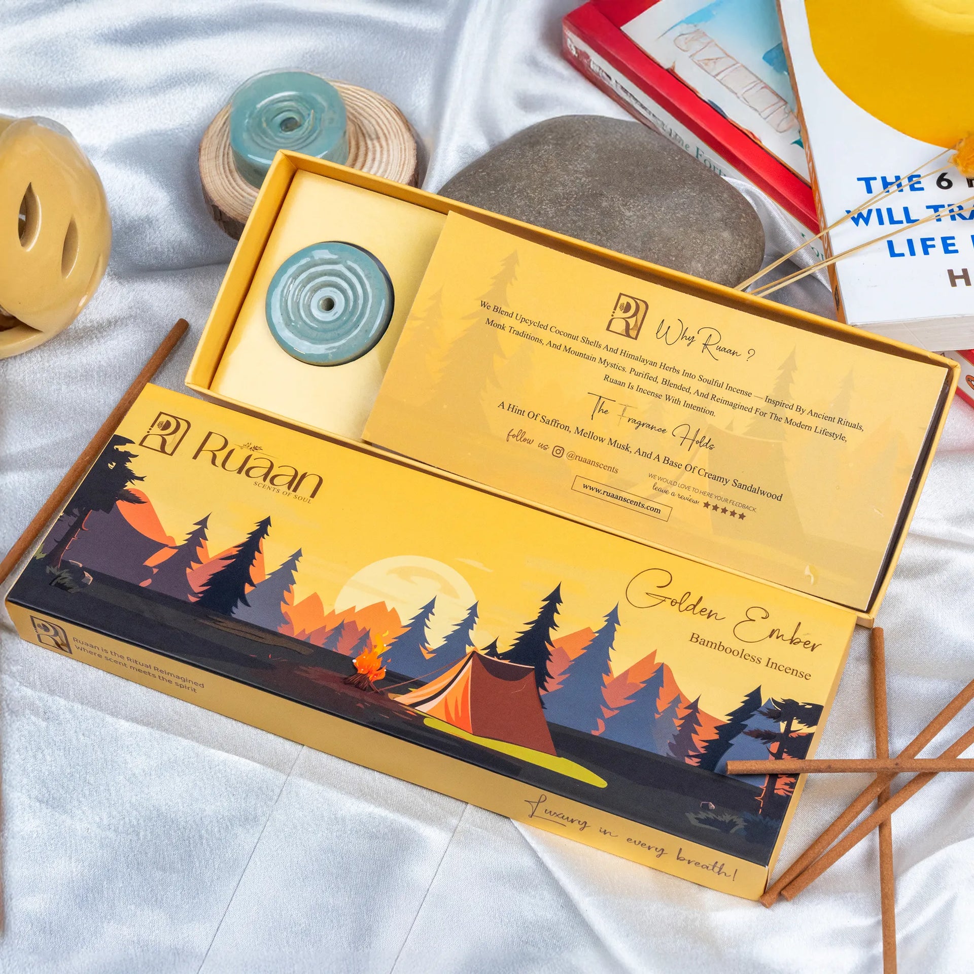 Golden Ember Bambooless Incense Sticks – Soulful & Stress Releasing