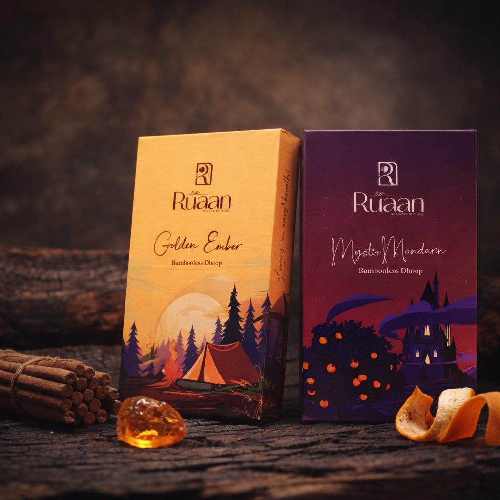 Golden Ember & Mystic Mandarin - Bambooless Dhoop Combo