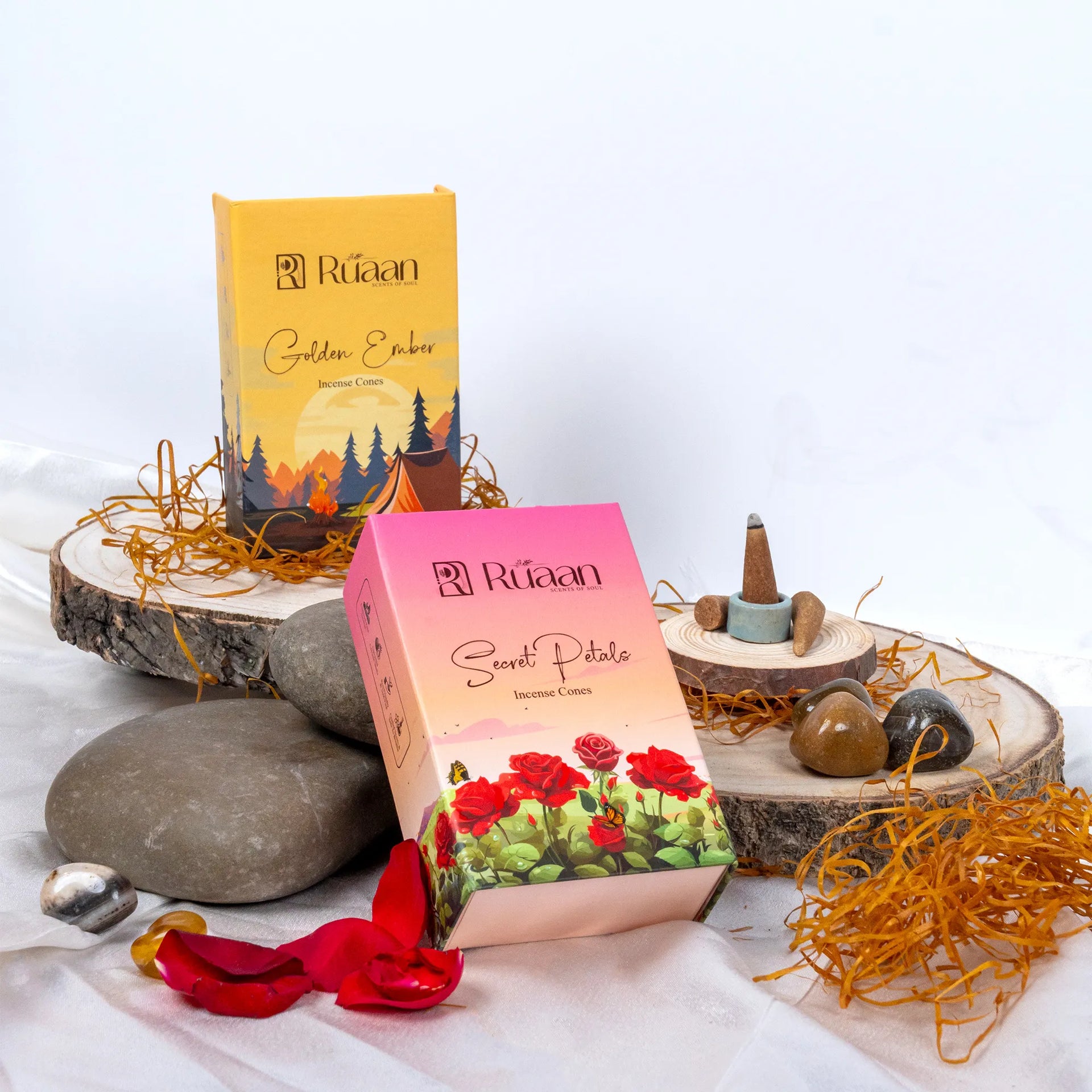 Golden Ember & Secret Petals Incense Cones Combo
