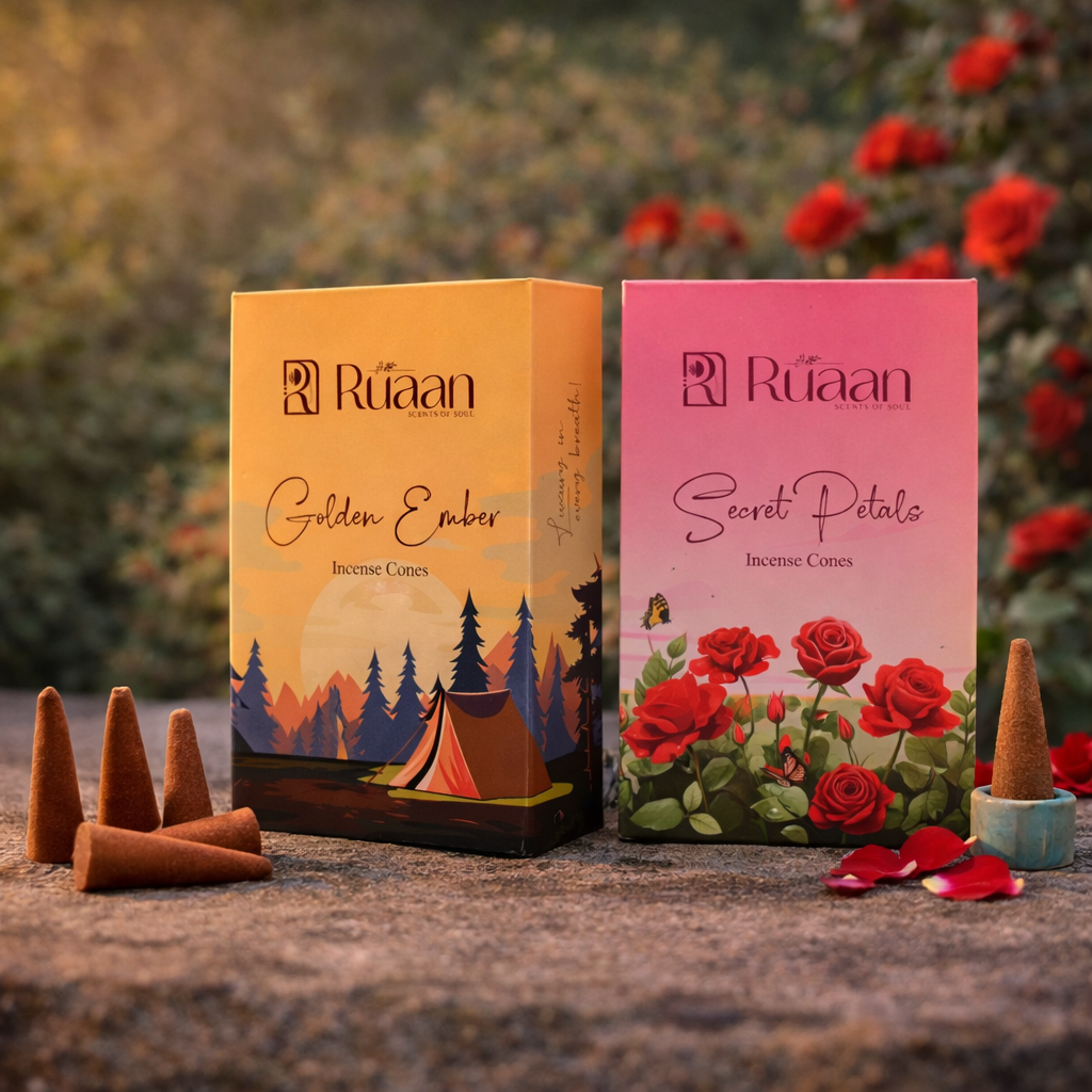 Golden Ember & Secret Petals Incense Cones Combo