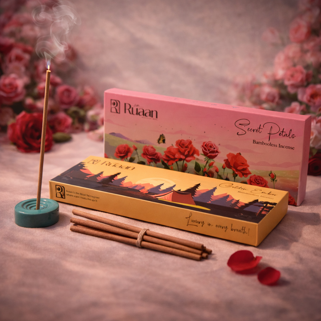 Golden Ember & Secret Petals Bambooless Incense Sticks Combo