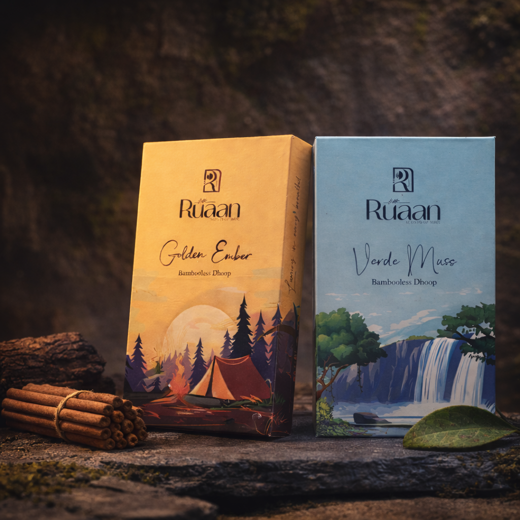 Golden Ember & Verde Muse - Bambooless Dhoop Combo