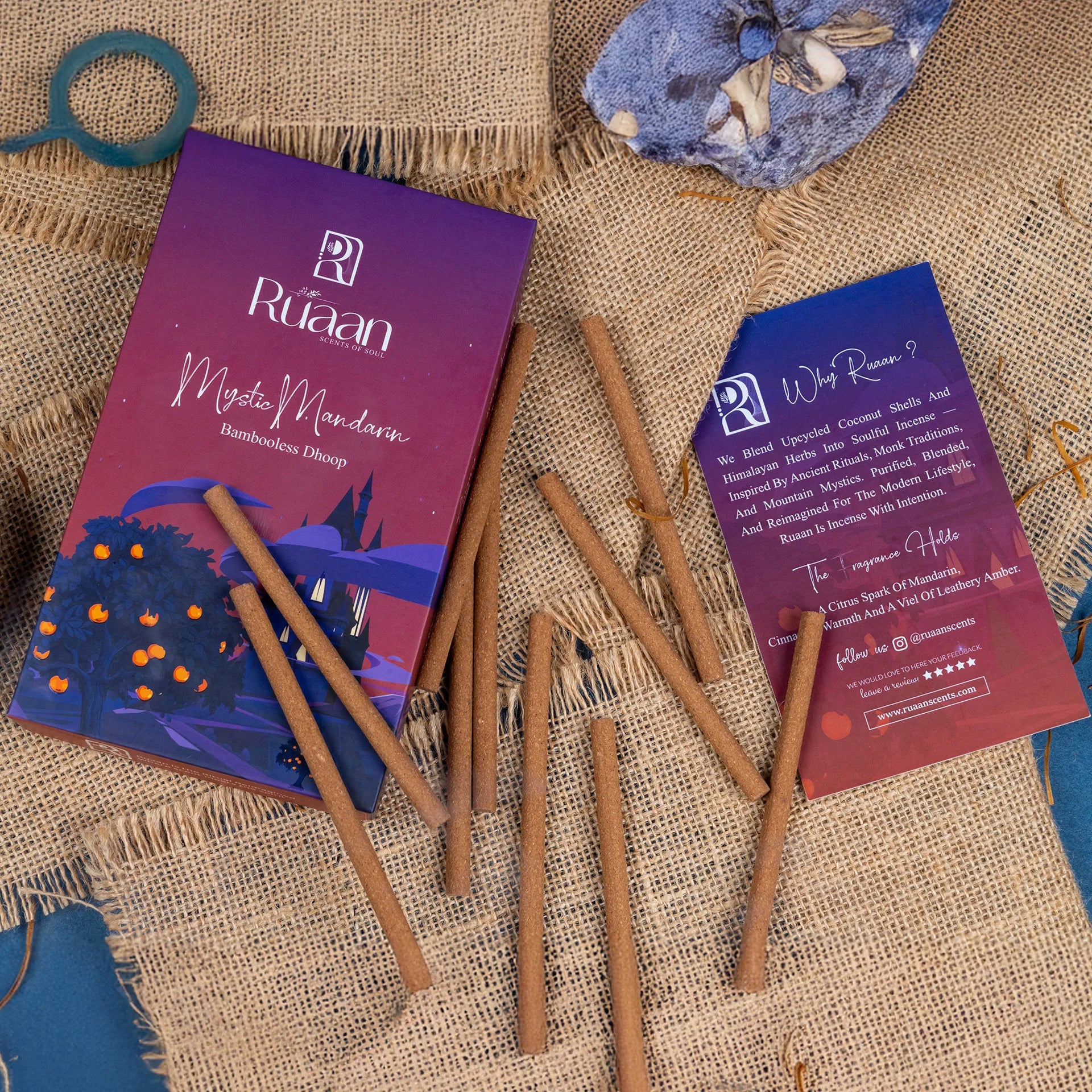 Mystic Mandarin Bambooless Dhoop Sticks – Energetic Citrusy Zest