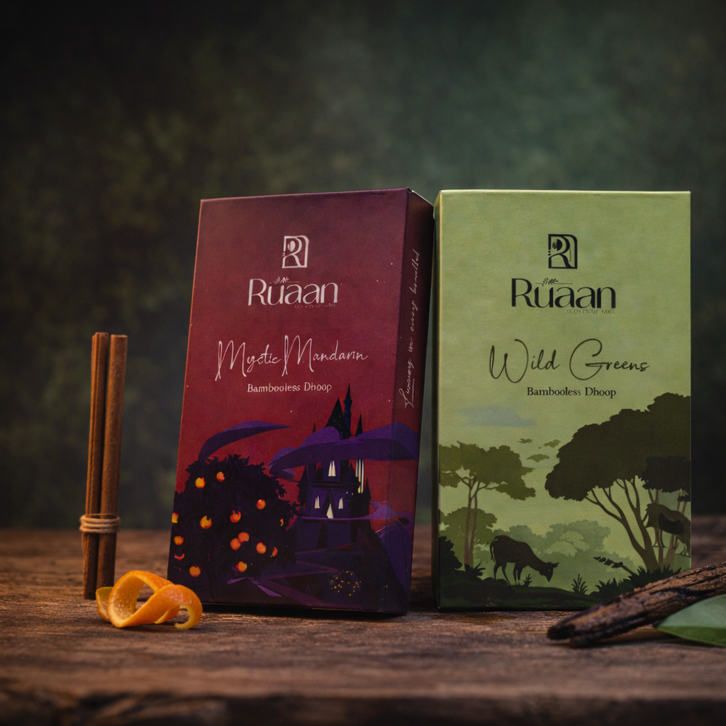 Mystic Mandarin & Wild Greens Bambooless Dhoop Combo