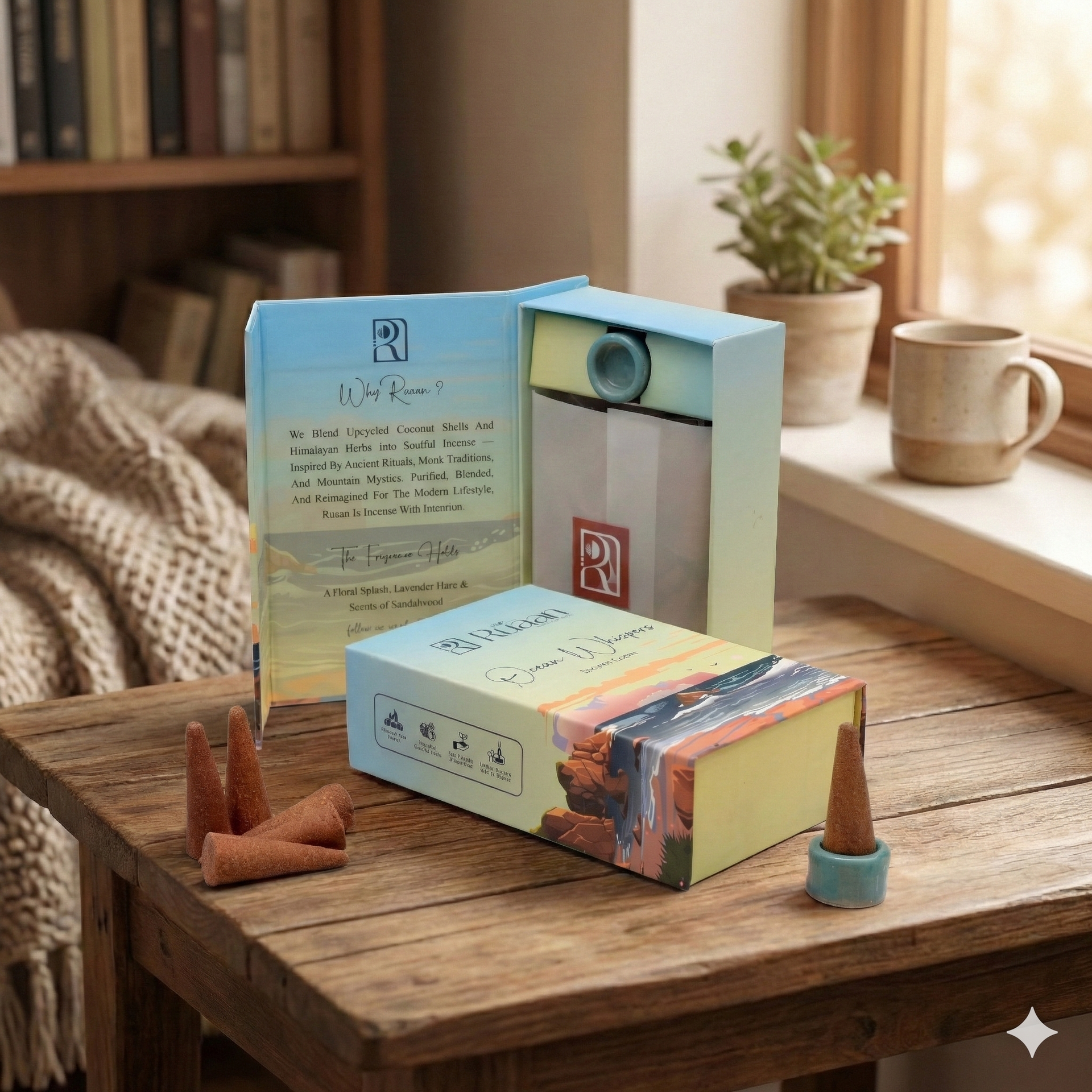 Ocean Whispers & Golden Ember Incense Cones Combo