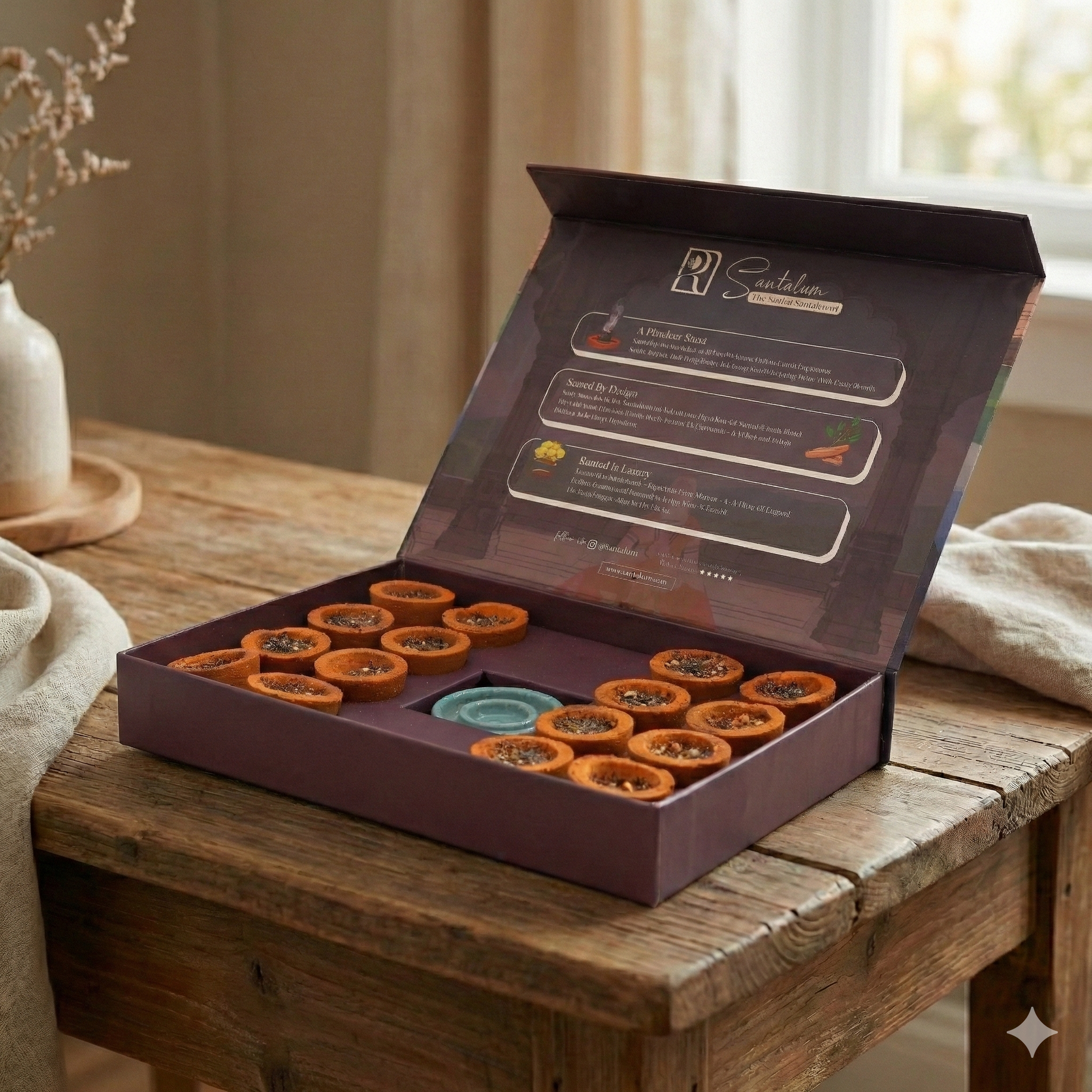 Sacred Santalum Havan Cups – Grounding Sandalwood Aroma